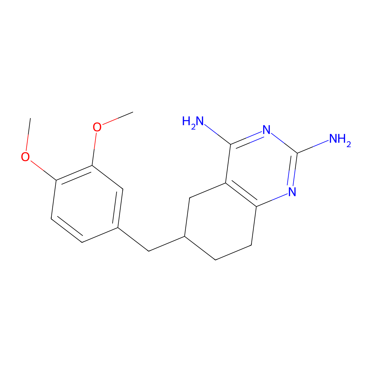 6-(3,4-Dimethoxybenzyl)-5,6,7,8-tetrahydroquinazoline-2,4-diamine molecular structure, CAS 106663-01-8