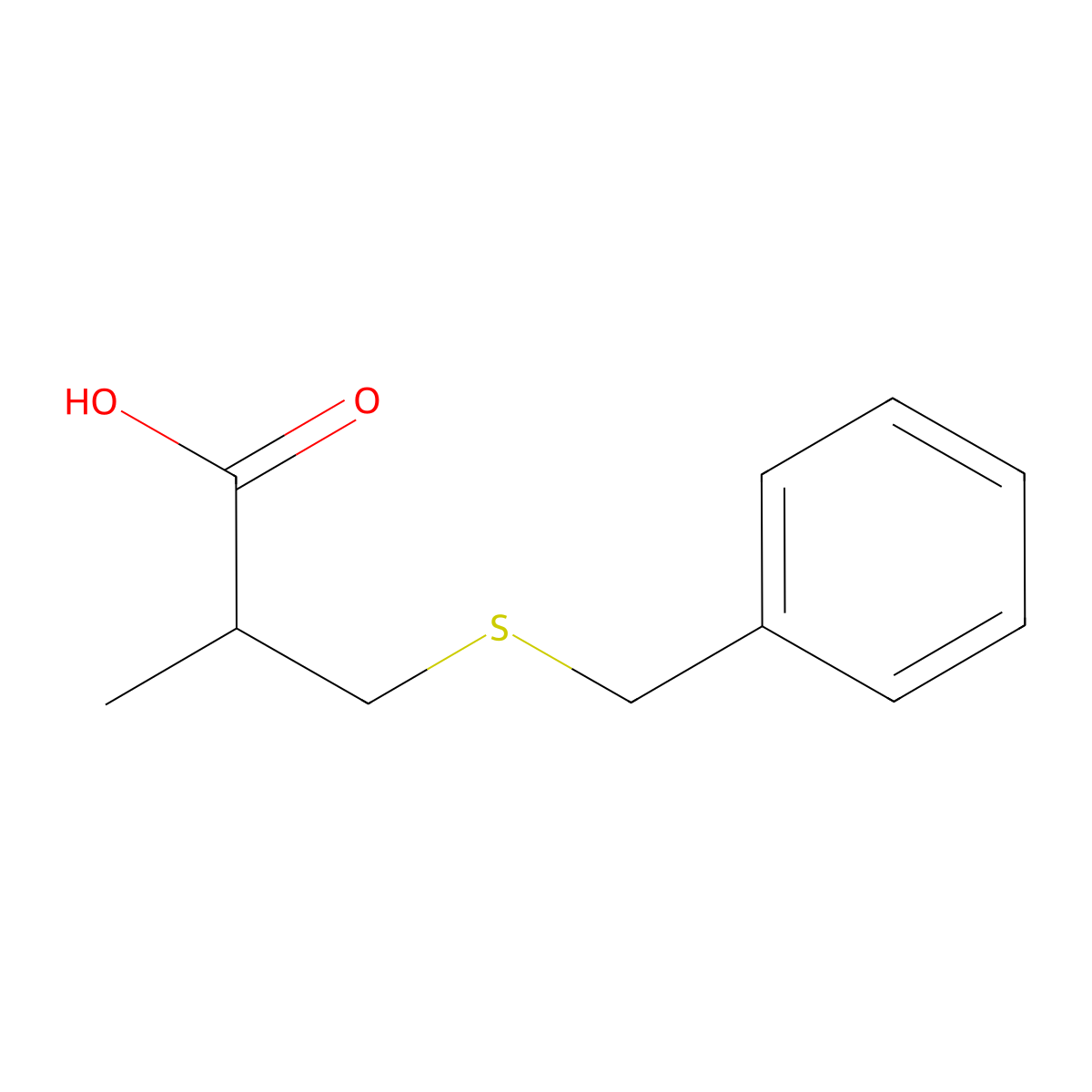 3-(Benzylsulfanyl)-2-methylpropanoic acid molecular structure, CAS 106664-91-9
