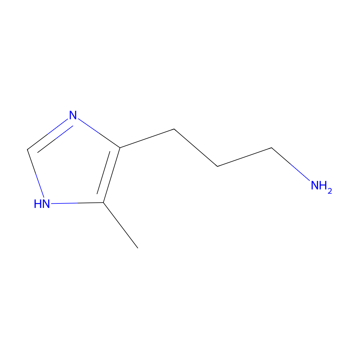 3-(4-methyl-1H-imidazol-5-yl)propan-1-amine molecular structure, CAS 106670-38-6