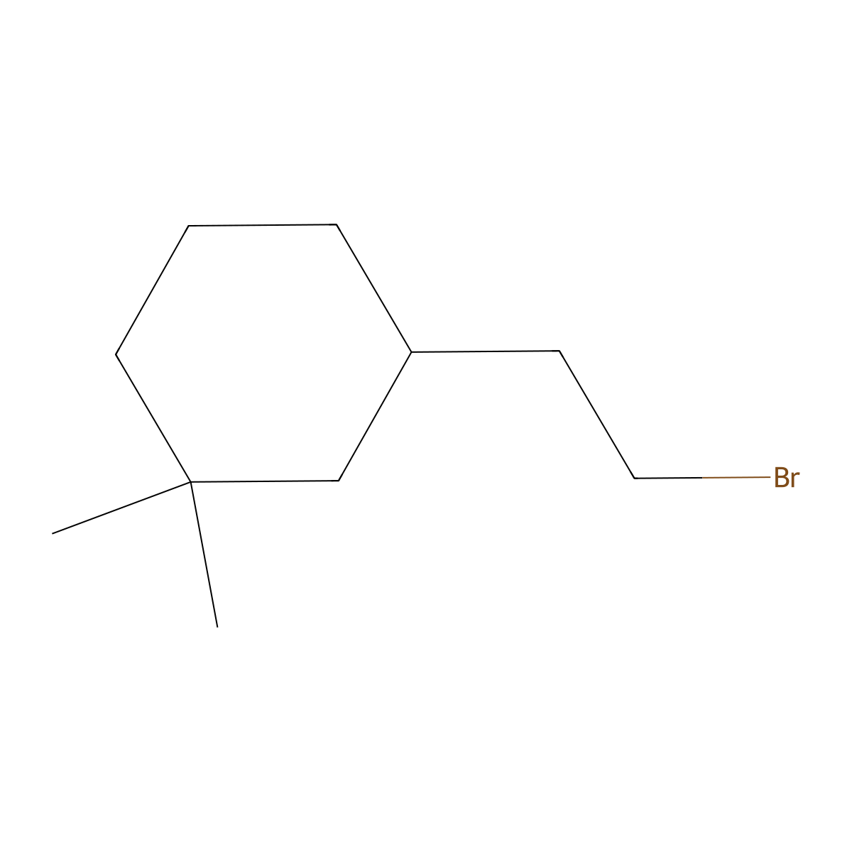 3-(2-Bromoethyl)-1,1-dimethylcyclohexane molecular structure, CAS 106673-04-5