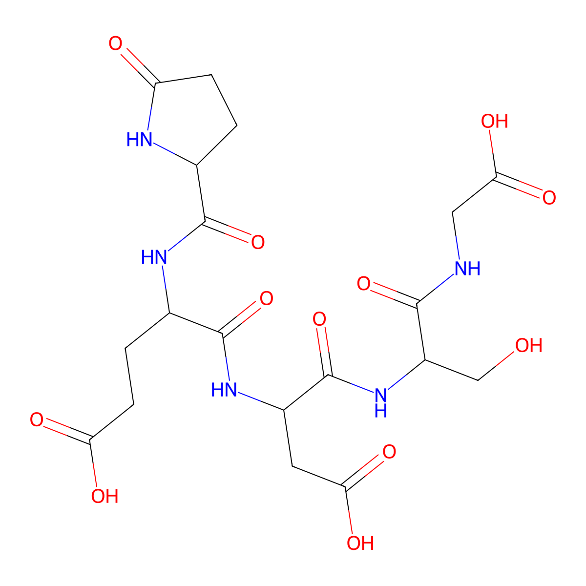 Epidermal pentapeptide molecular structure, CAS 106678-69-7