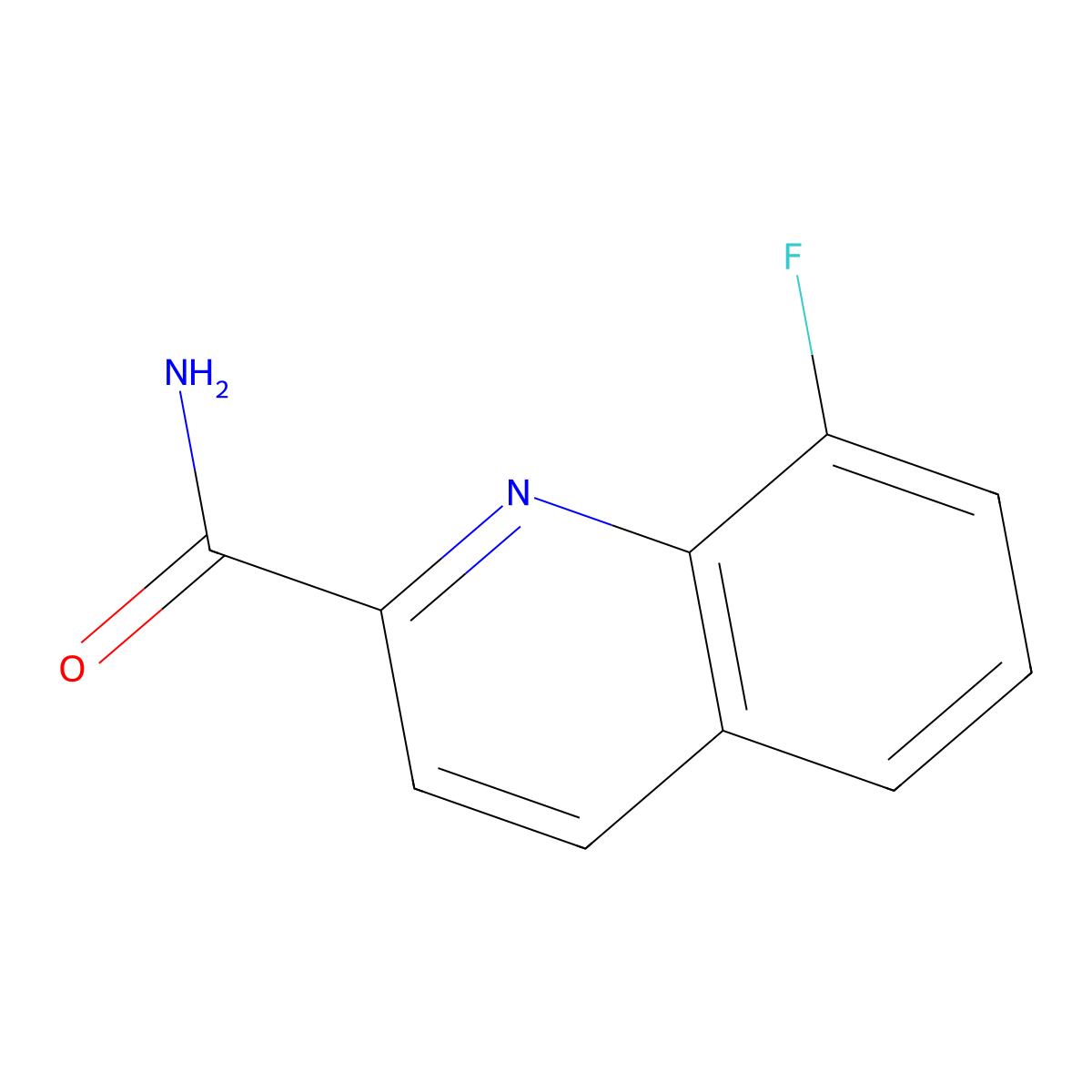 8-Fluoroquinoline-2-carboxamide molecular structure, CAS 1066898-46-1