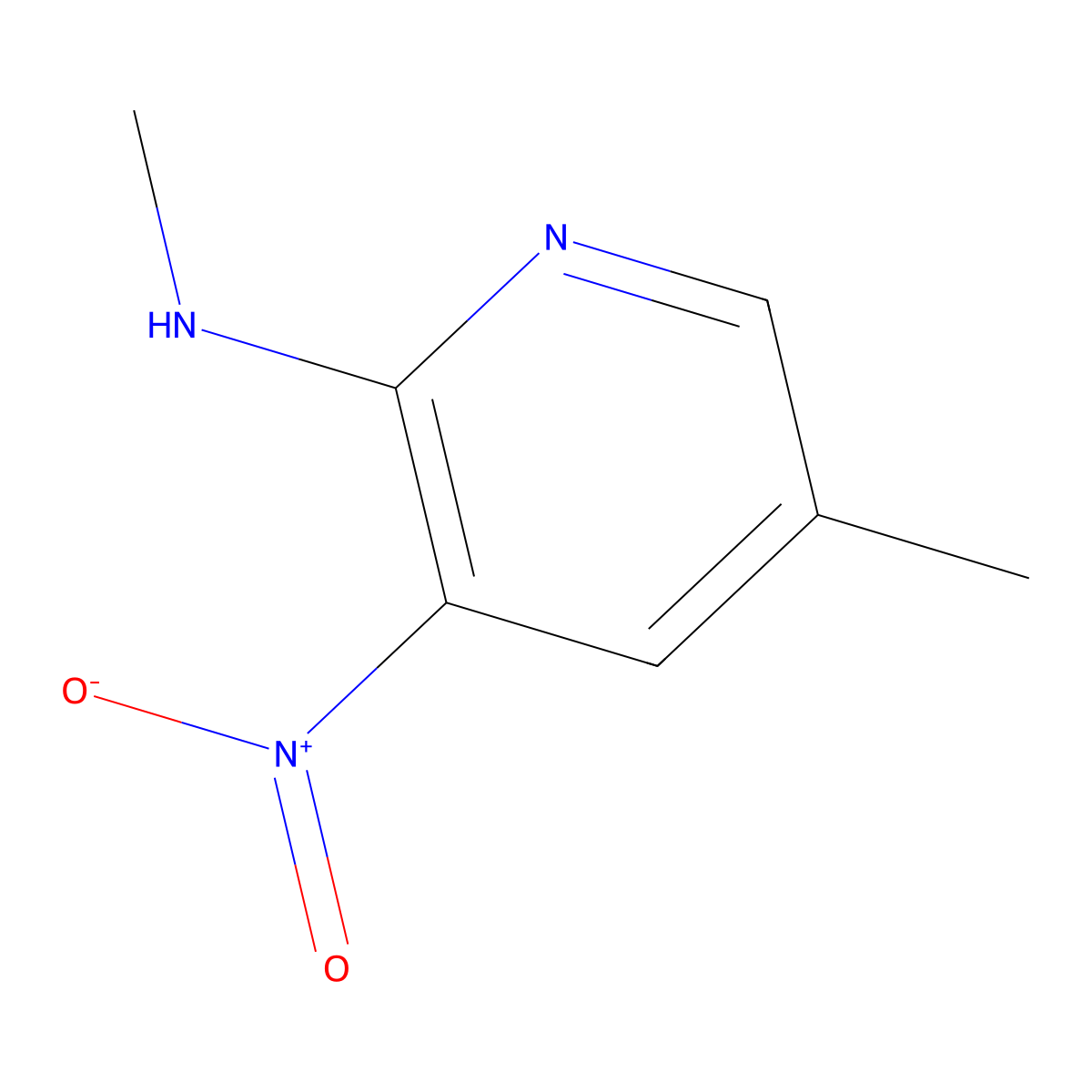 2-Methylamino-5-methyl-3-nitropyridine molecular structure, CAS 106690-38-4