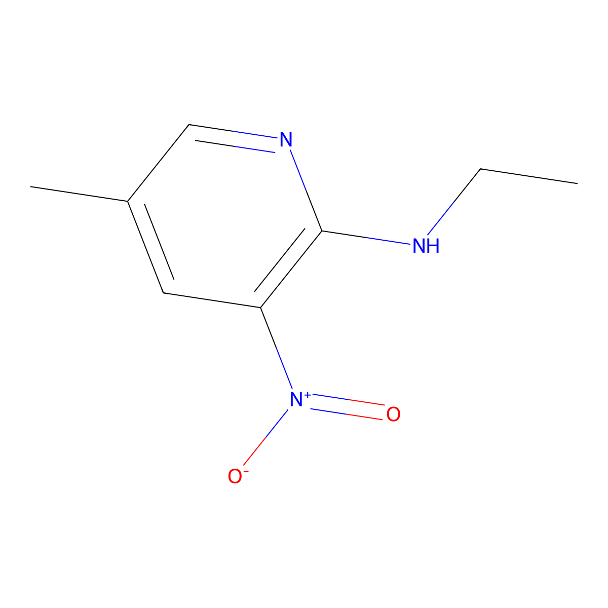 2-Ethylamino-5-methyl-3-nitropyridine molecular structure, CAS 106690-40-8