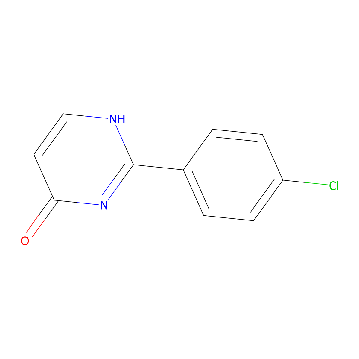 2-(4-Chlorophenyl)-4(3H)-pyrimidinone molecular structure, CAS 106690-55-5