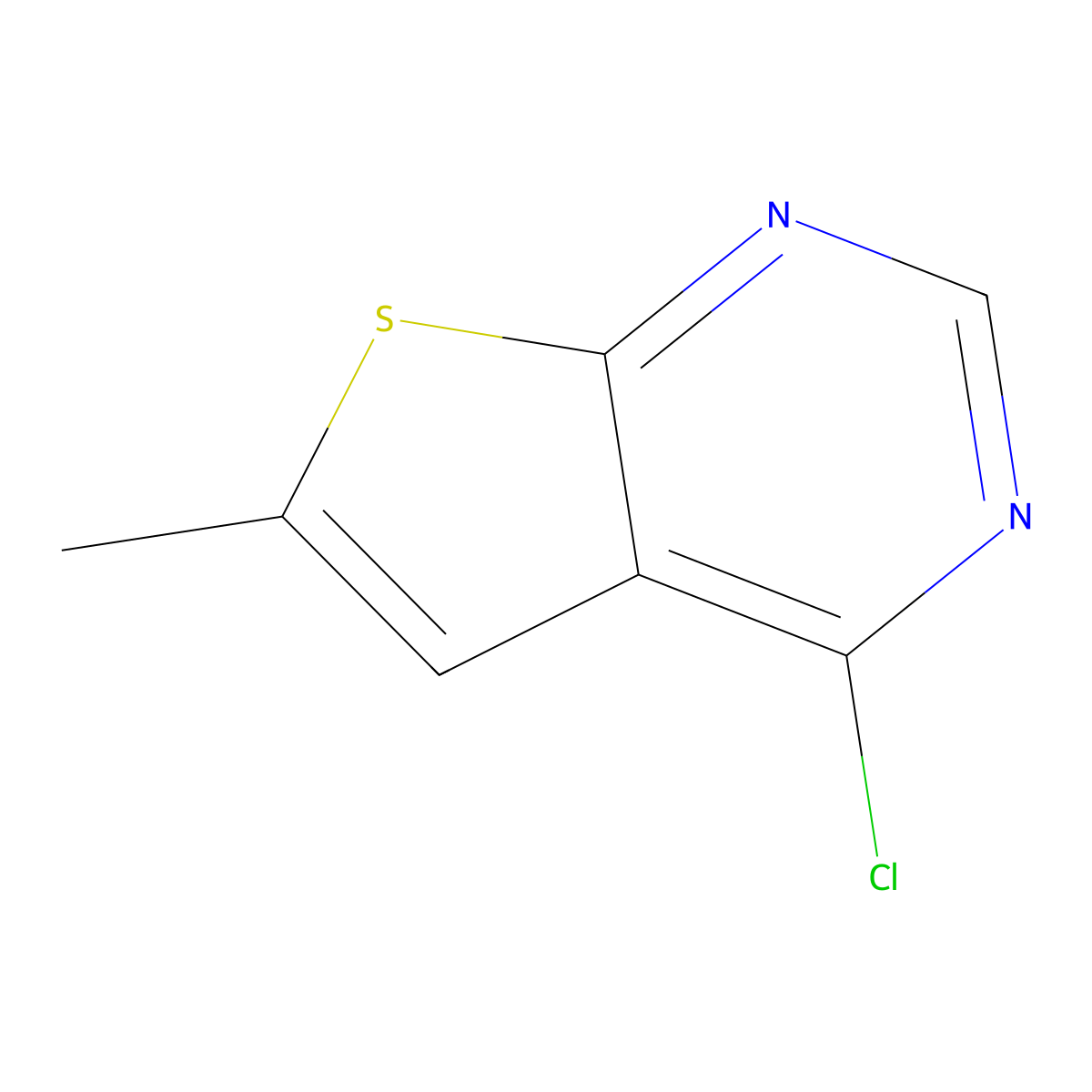 4-Chloro-6-methylthieno(2,3-d)pyrimidine molecular structure, CAS 106691-21-8