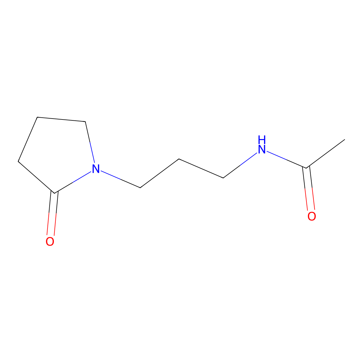 N-(3-(2-Oxo-1-pyrrolidinyl)propyl)acetamide molecular structure, CAS 106692-36-8