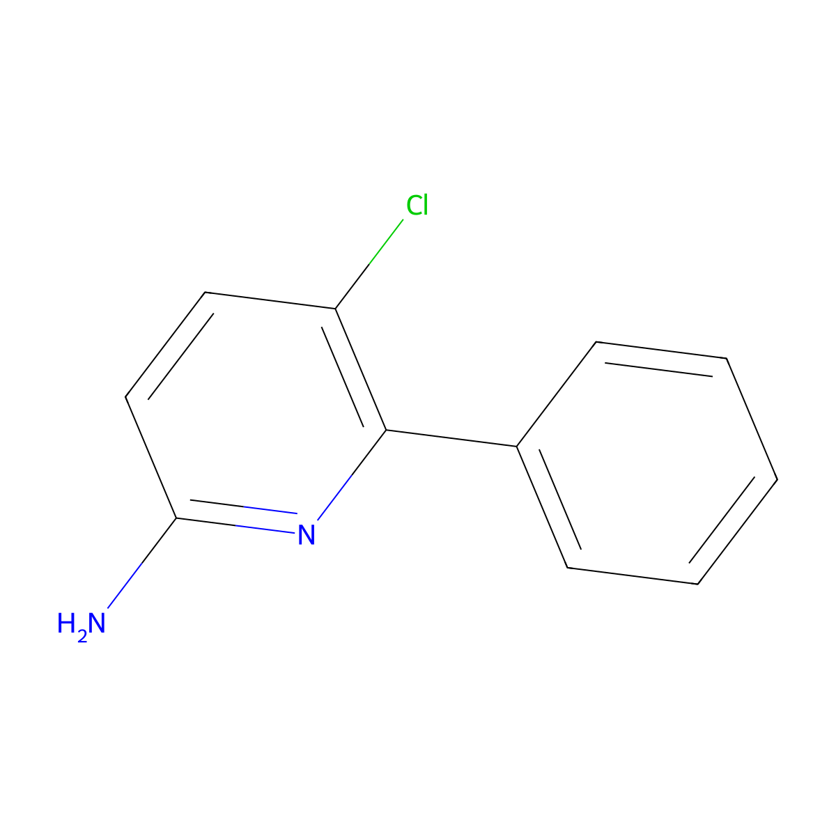 5-Chloro-6-phenylpyridin-2-amine molecular structure, CAS 106696-86-0
