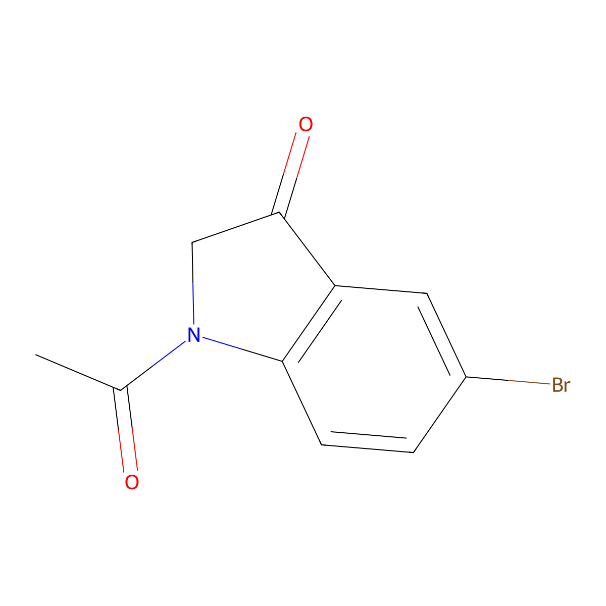 1-Acetyl-5-bromoindolin-3-one molecular structure, CAS 106698-07-1