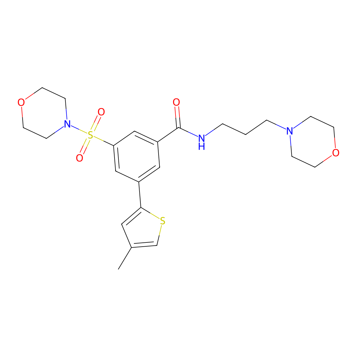 3-(4-Methylthiophen-2-yl)-N-(3-morpholinopropyl)-5-(morpholinosulfonyl)benzamide molecular structure, CAS 1066990-30-4