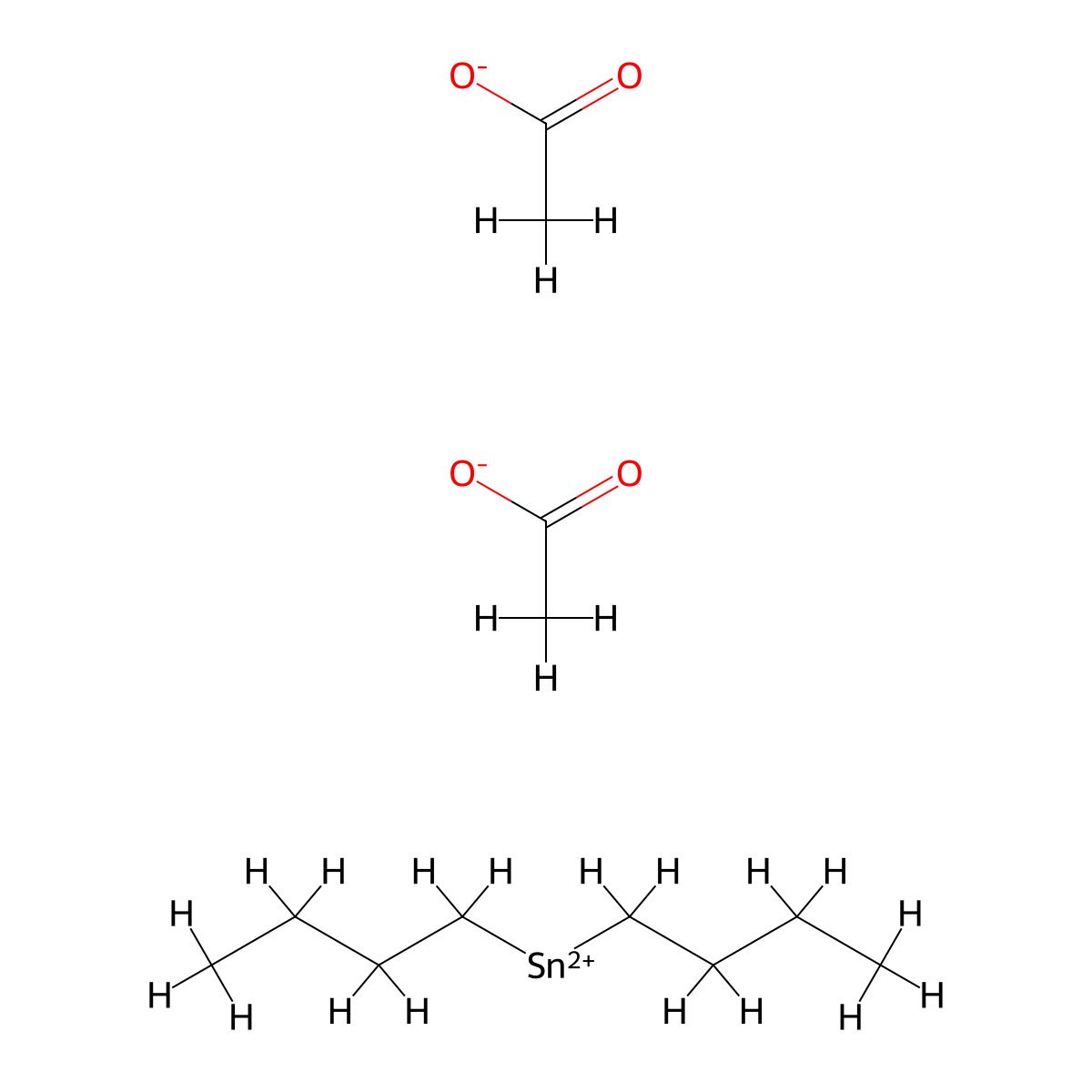Di-n-butyl diacetoxy tin molecular structure, CAS 1067-33-0