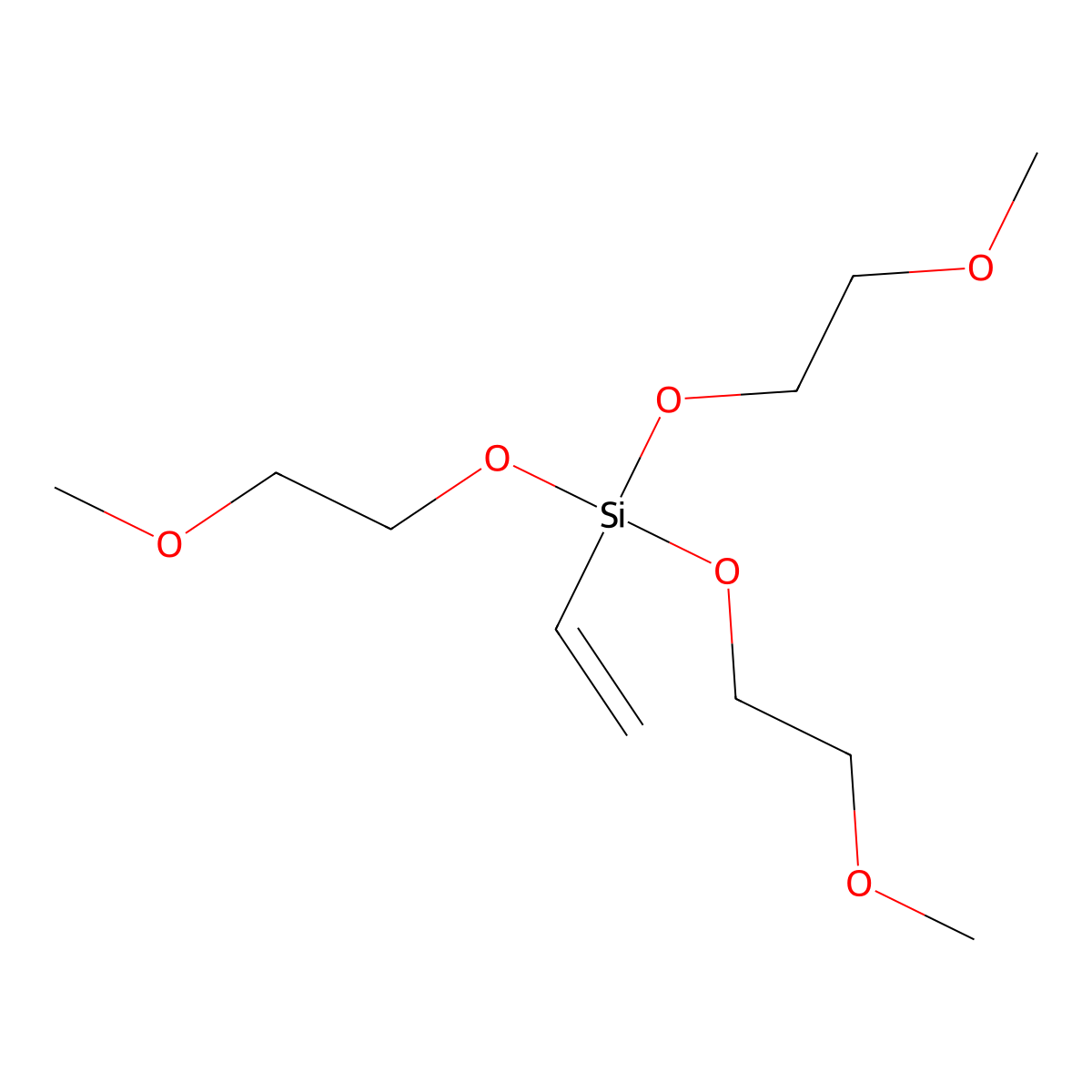 Tris(2-methoxyethoxy)vinylsilane molecular structure, CAS 1067-53-4