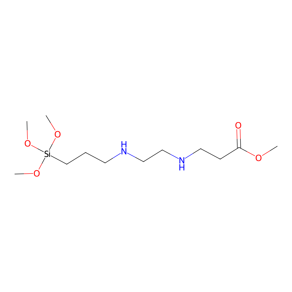 Methyl 3,3-dimethoxy-2-oxa-7,10-diaza-3-silatridecan-13-oate molecular structure, CAS 1067-66-9