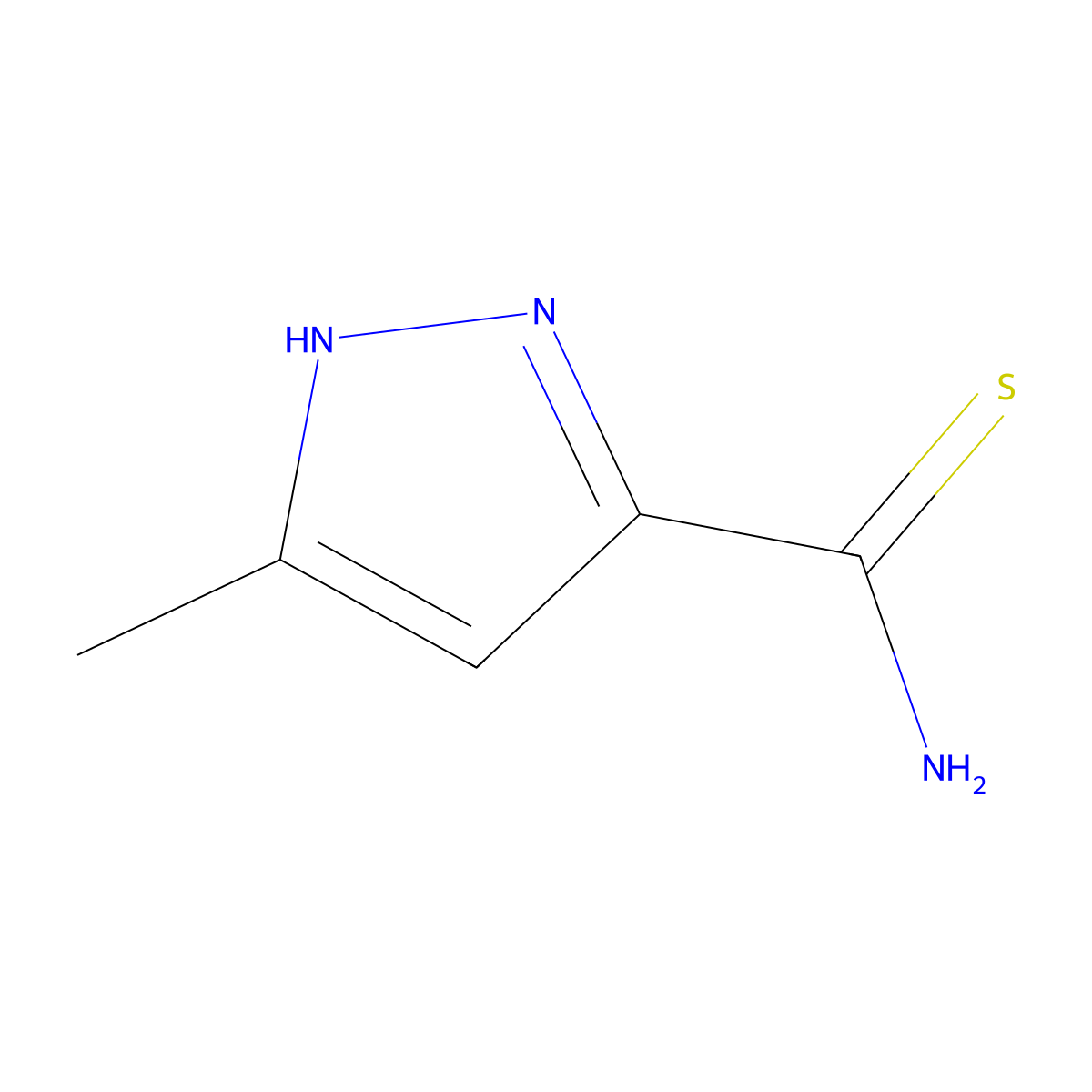5-Methyl-1H-pyrazole-3-carbothioamide molecular structure, CAS 106701-91-1