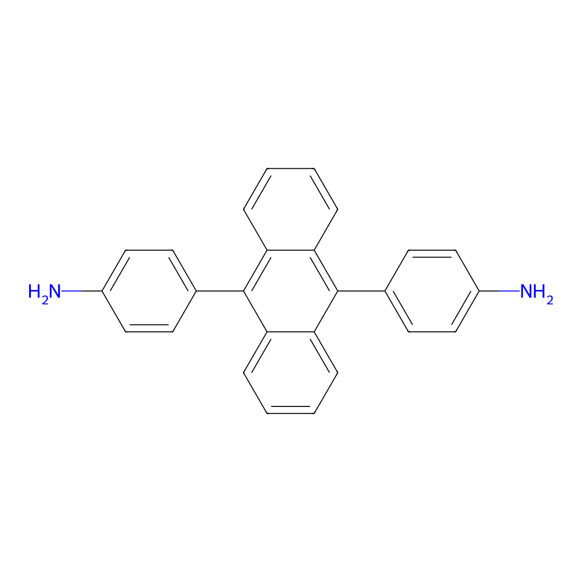 Benzenamine, 4,4'-(9,10-anthracenediyl)bis- molecular structure, CAS 106704-35-2
