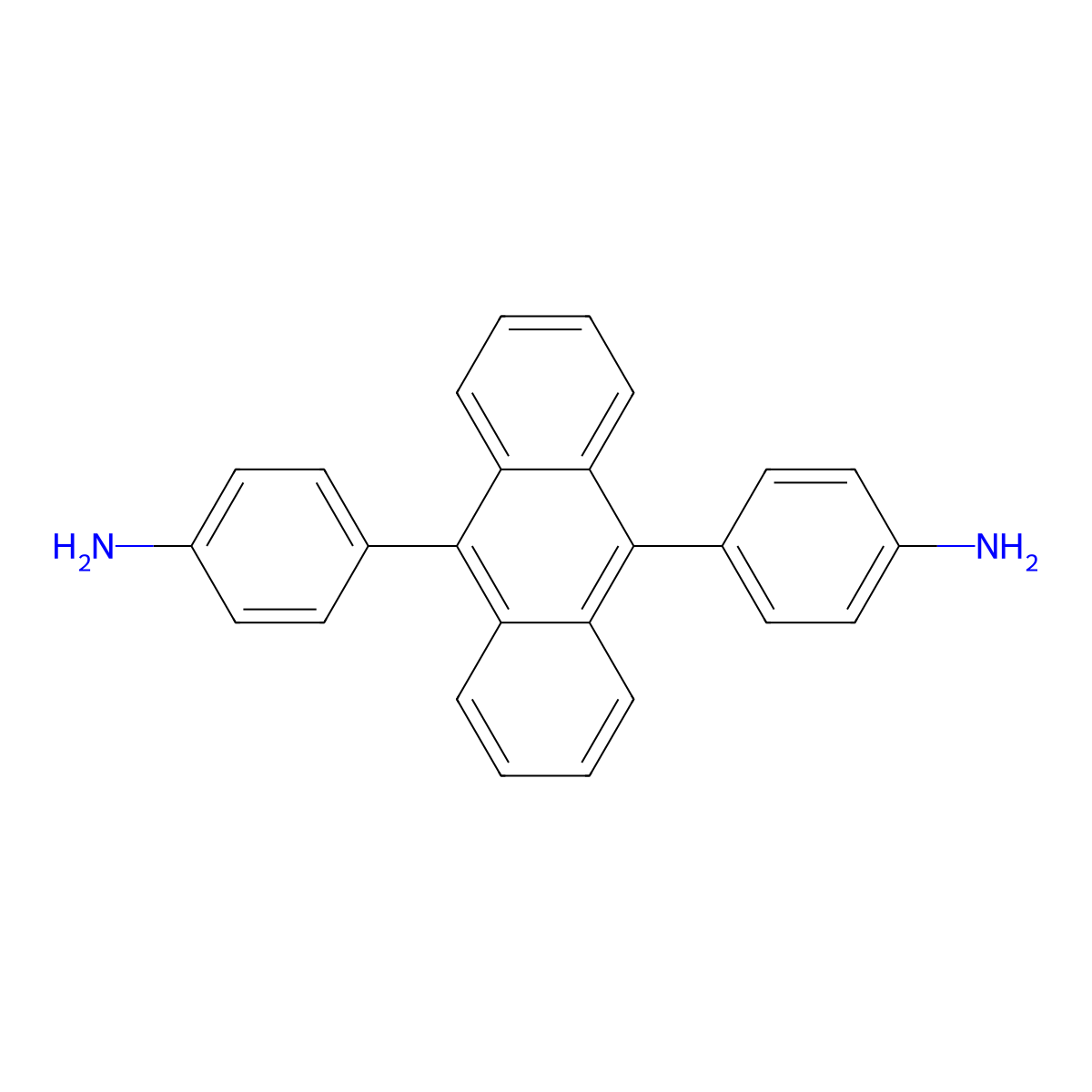 Benzenamine, 4,4'-(9,10-anthracenediyl)bis- molecular structure, CAS 106704-35-2