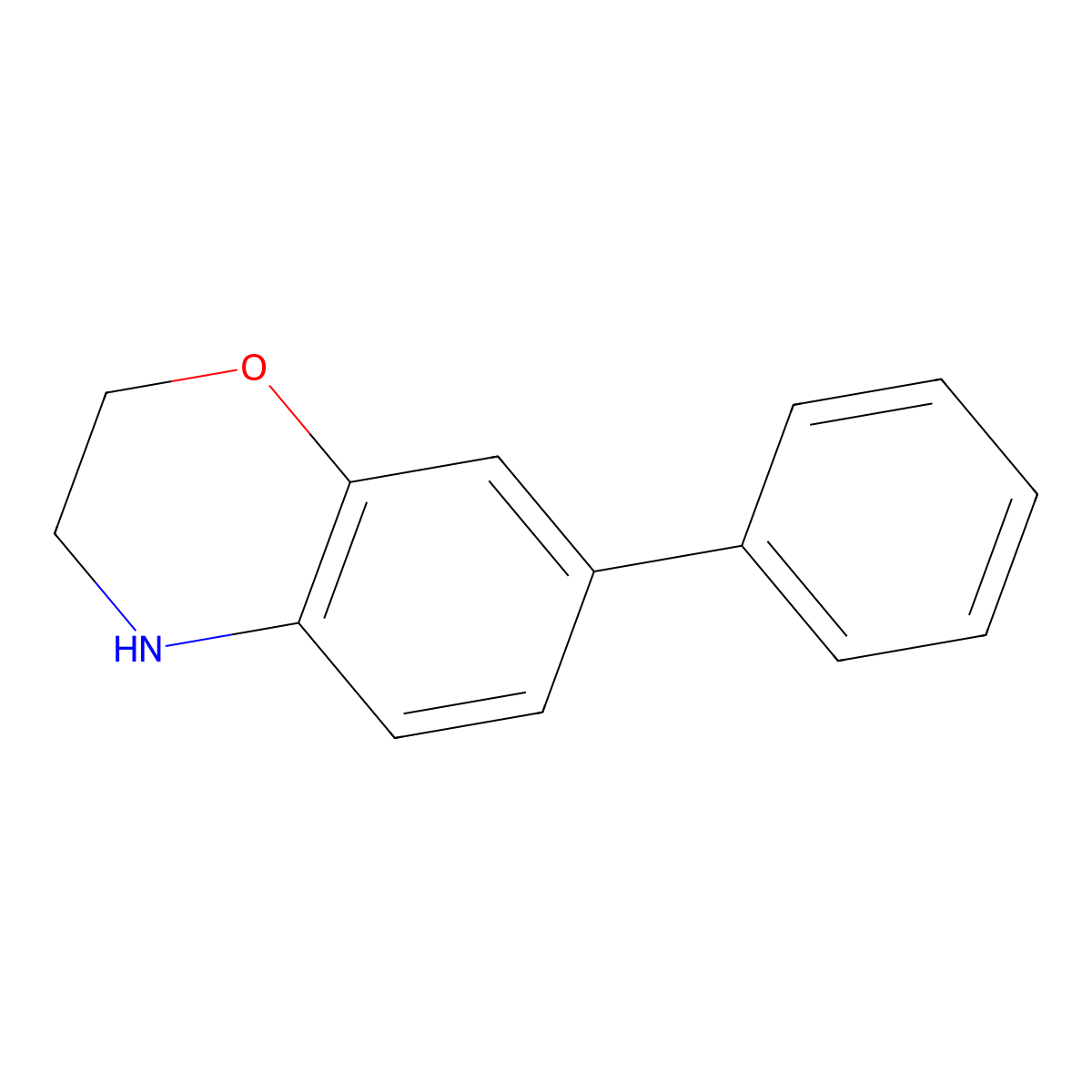 3,4-Dihydro-7-phenyl-2H-1,4-benzoxazine molecular structure, CAS 1067171-75-8