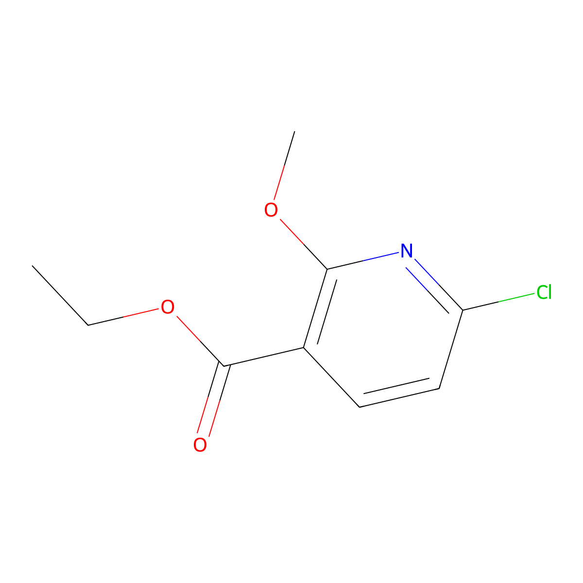 Ethyl 6-chloro-2-methoxynicotinate molecular structure, CAS 106718-97-2