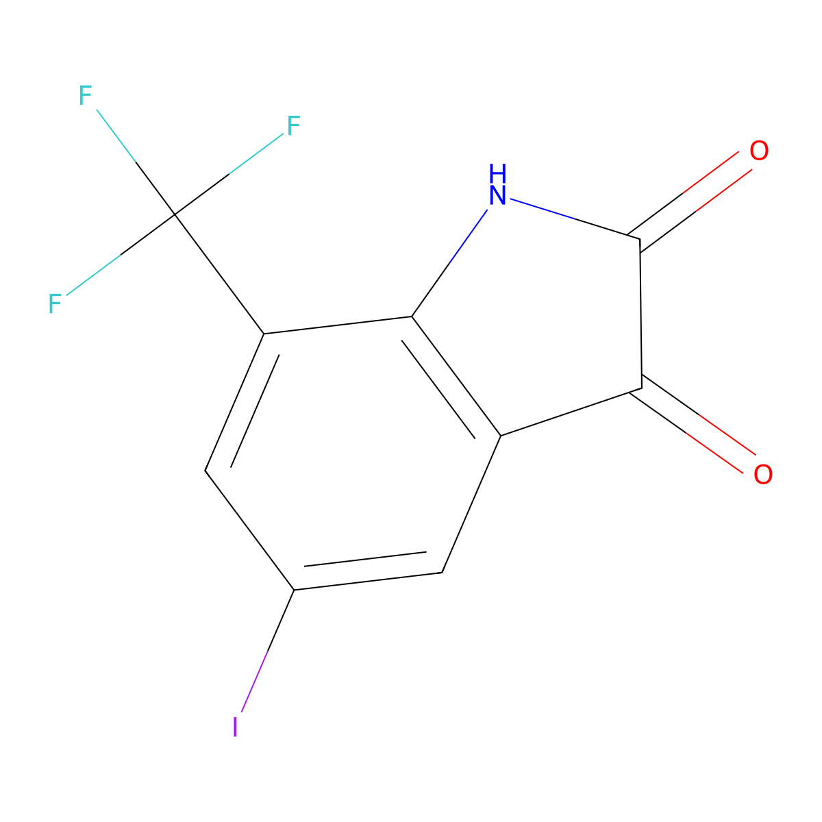 5-Iodo-7-(trifluoromethyl)indoline-2,3-dione molecular structure, CAS 1067187-88-5