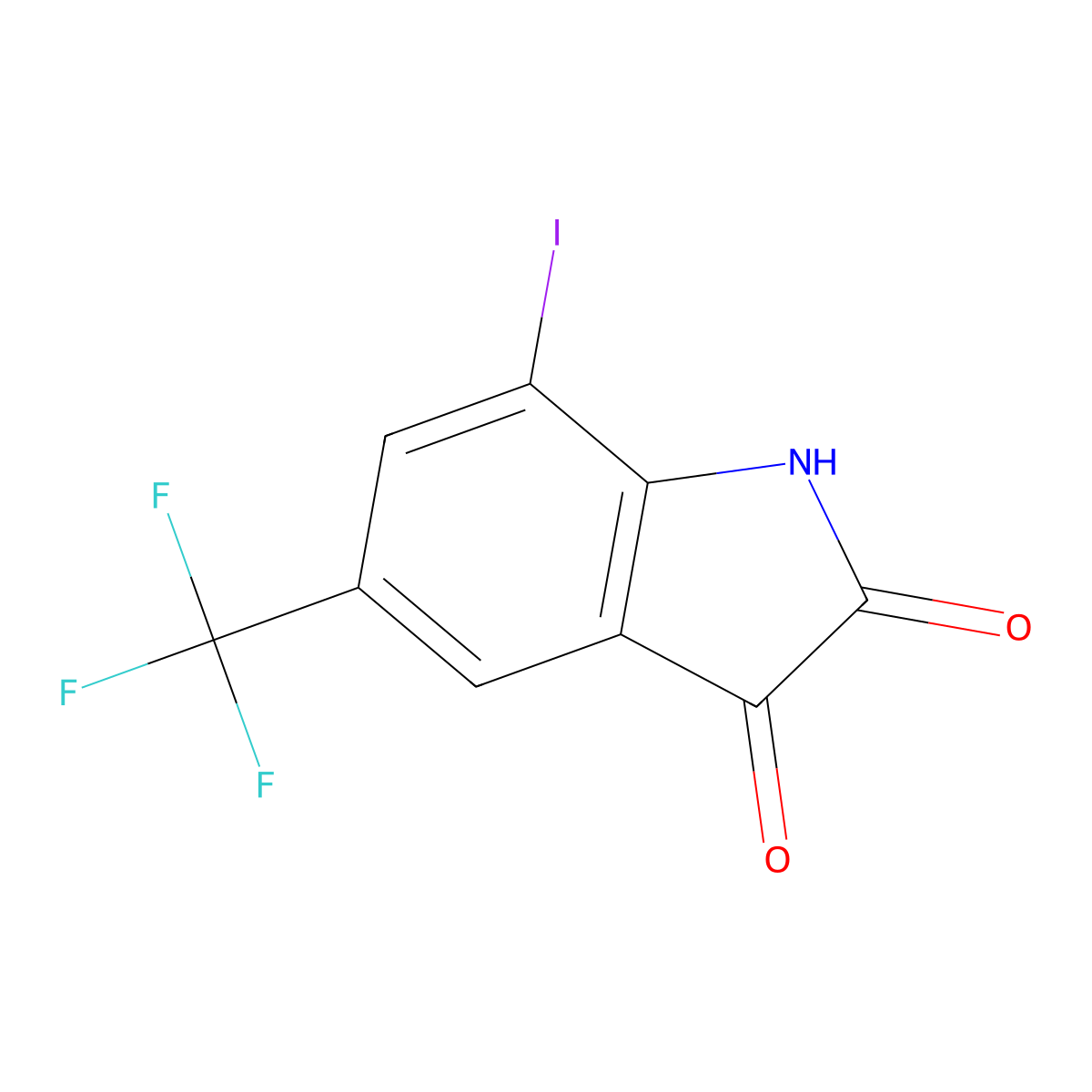 7-Iodo-5-(trifluoromethyl)indoline-2,3-dione molecular structure, CAS 1067187-92-1