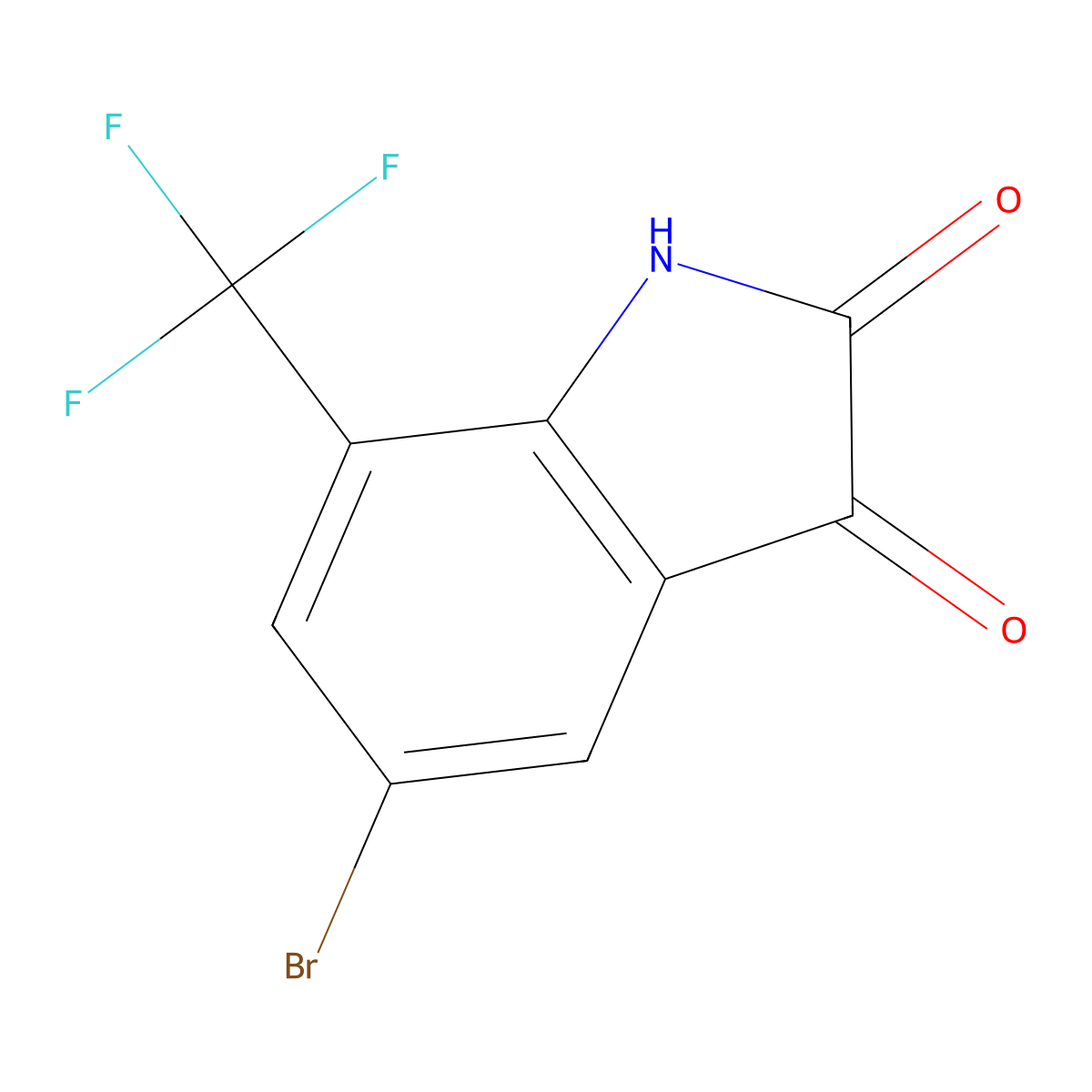 5-bromo-7-(trifluoromethyl)-2,3-dihydro-1H-indole-2,3-dione molecular structure, CAS 1067187-97-6