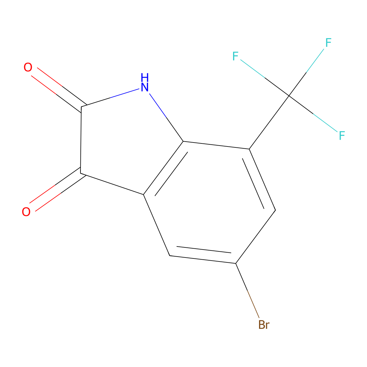 5-bromo-7-(trifluoromethyl)-2,3-dihydro-1H-indole-2,3-dione molecular structure, CAS 1067187-97-6