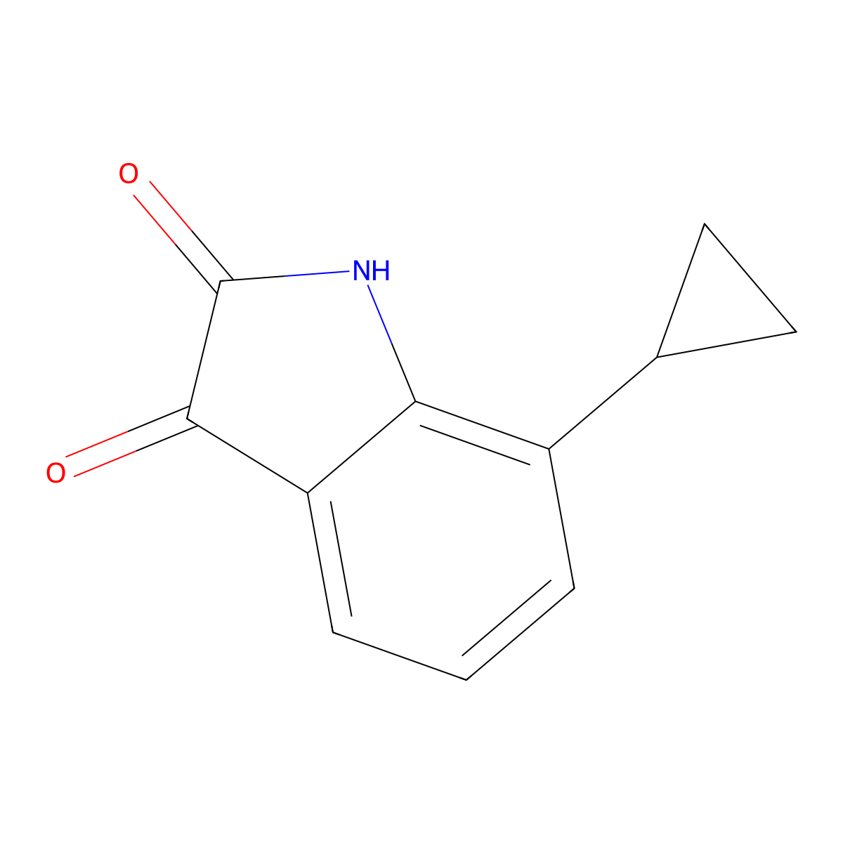 1H-Indole-2,3-dione, 7-cyclopropyl- molecular structure, CAS 1067188-04-8