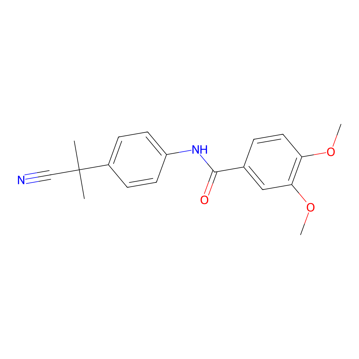 N-[4-(Cyano-dimethyl-methyl)-phenyl]-3,4-dimethoxy-benzamide molecular structure, CAS 1067189-44-9