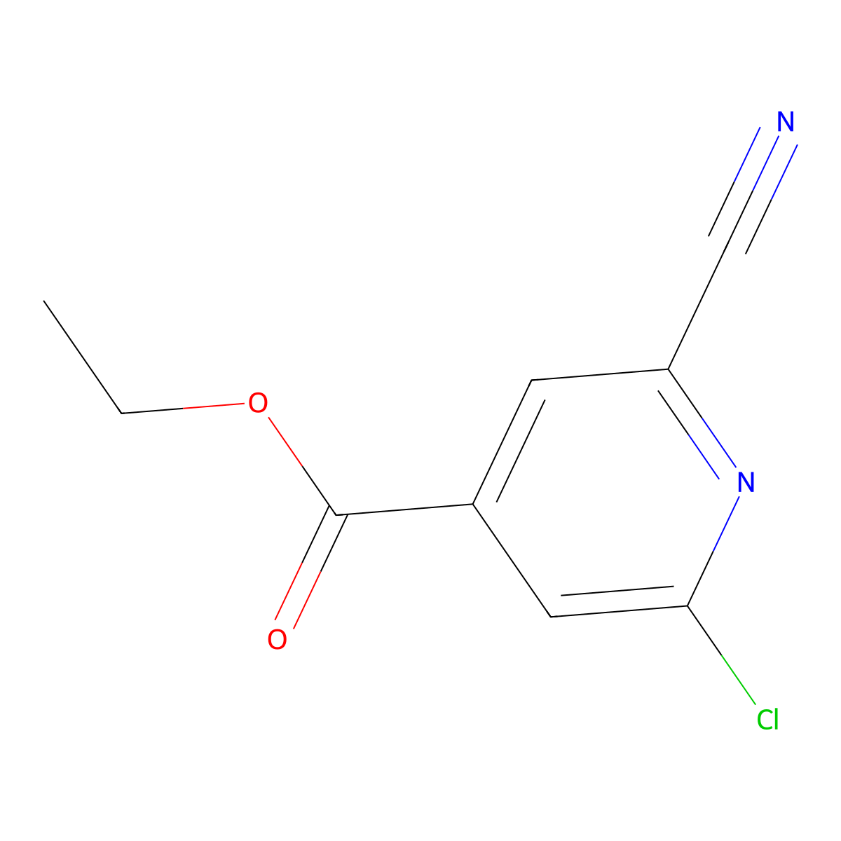 Ethyl 2-chloro-6-cyanoisonicotinate molecular structure, CAS 106719-07-7