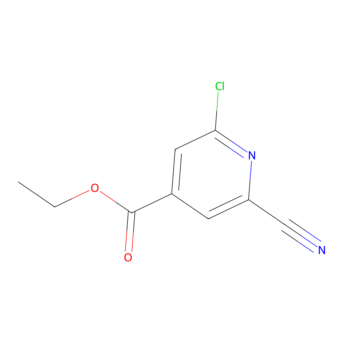 Ethyl 2-chloro-6-cyanoisonicotinate molecular structure, CAS 106719-07-7