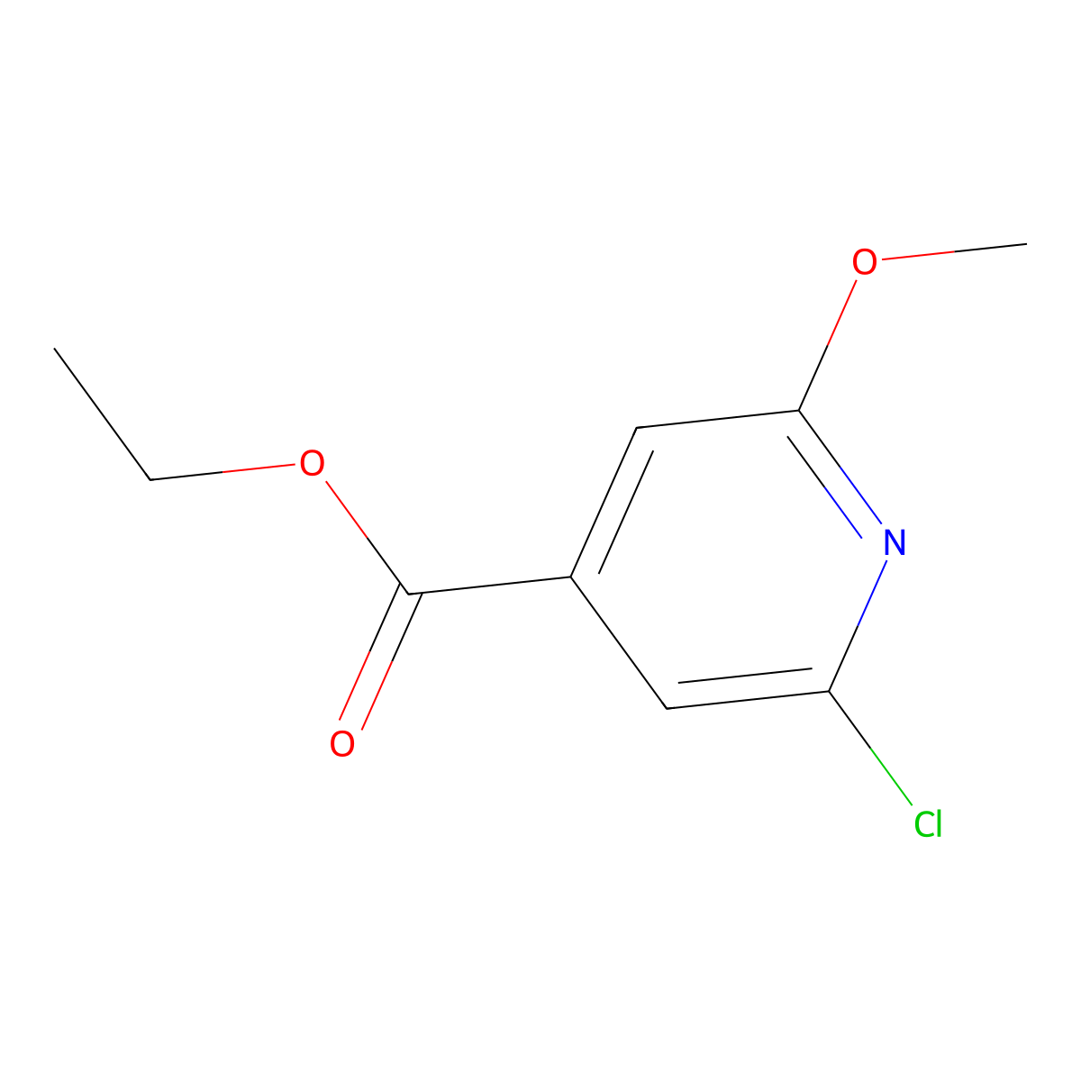 Ethyl 2-chloro-6-methoxyisonicotinate molecular structure, CAS 106719-08-8