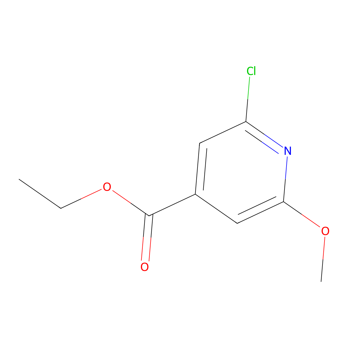 Ethyl 2-chloro-6-methoxyisonicotinate molecular structure, CAS 106719-08-8