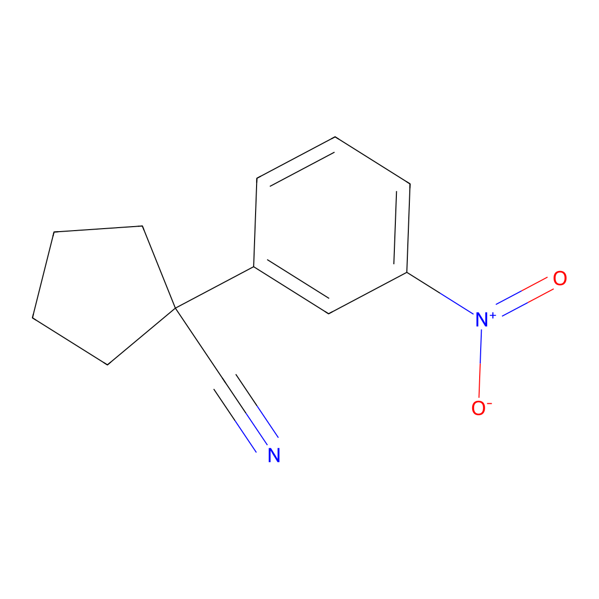 1-(3-Nitrophenyl)cyclopentane-1-carbonitrile molecular structure, CAS 1067192-37-3