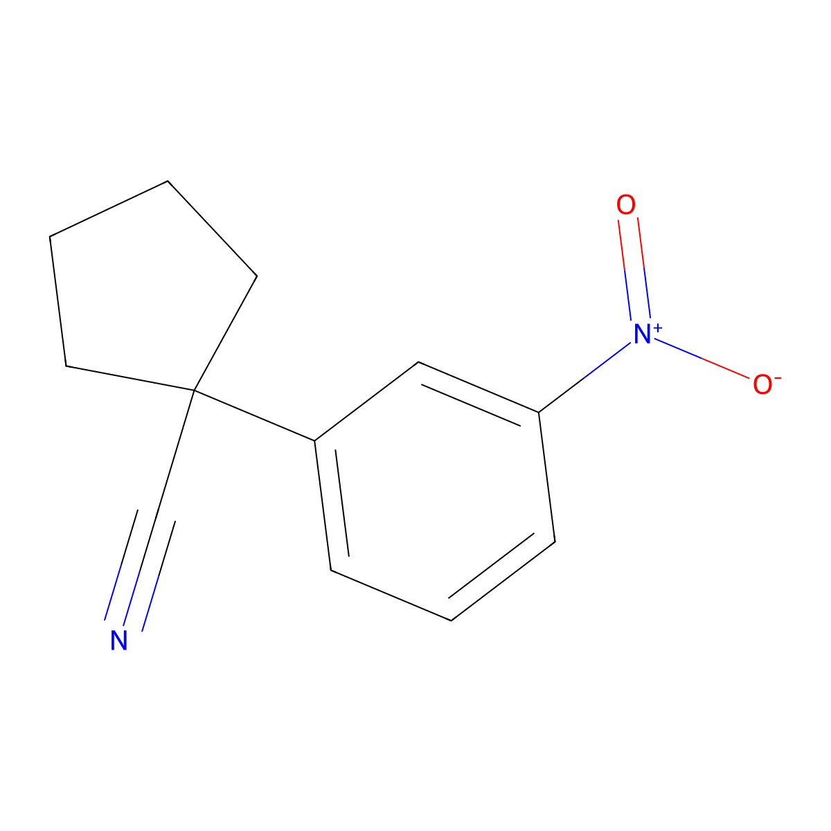 1-(3-Nitrophenyl)cyclopentane-1-carbonitrile molecular structure, CAS 1067192-37-3