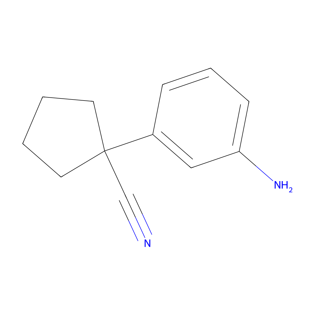 1-(3-Aminophenyl)cyclopentane-1-carbonitrile molecular structure, CAS 1067192-38-4