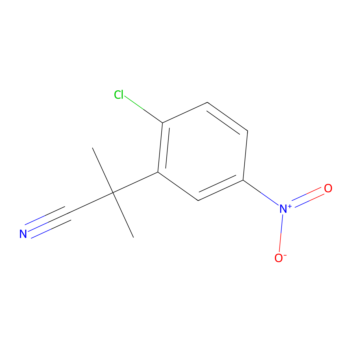 2-(2-Chloro-5-nitrophenyl)-2-methylpropanenitrile molecular structure, CAS 1067192-81-7