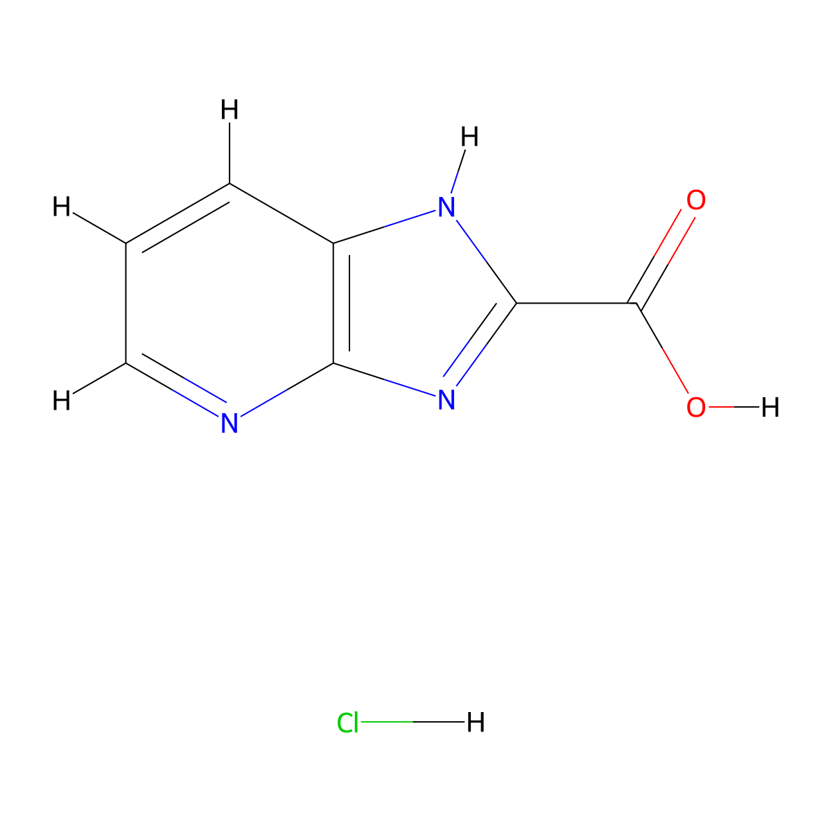 3H-imidazo[4,5-b]pyridine-2-carboxylic acid hydrochloride molecular structure, CAS 1067193-30-9