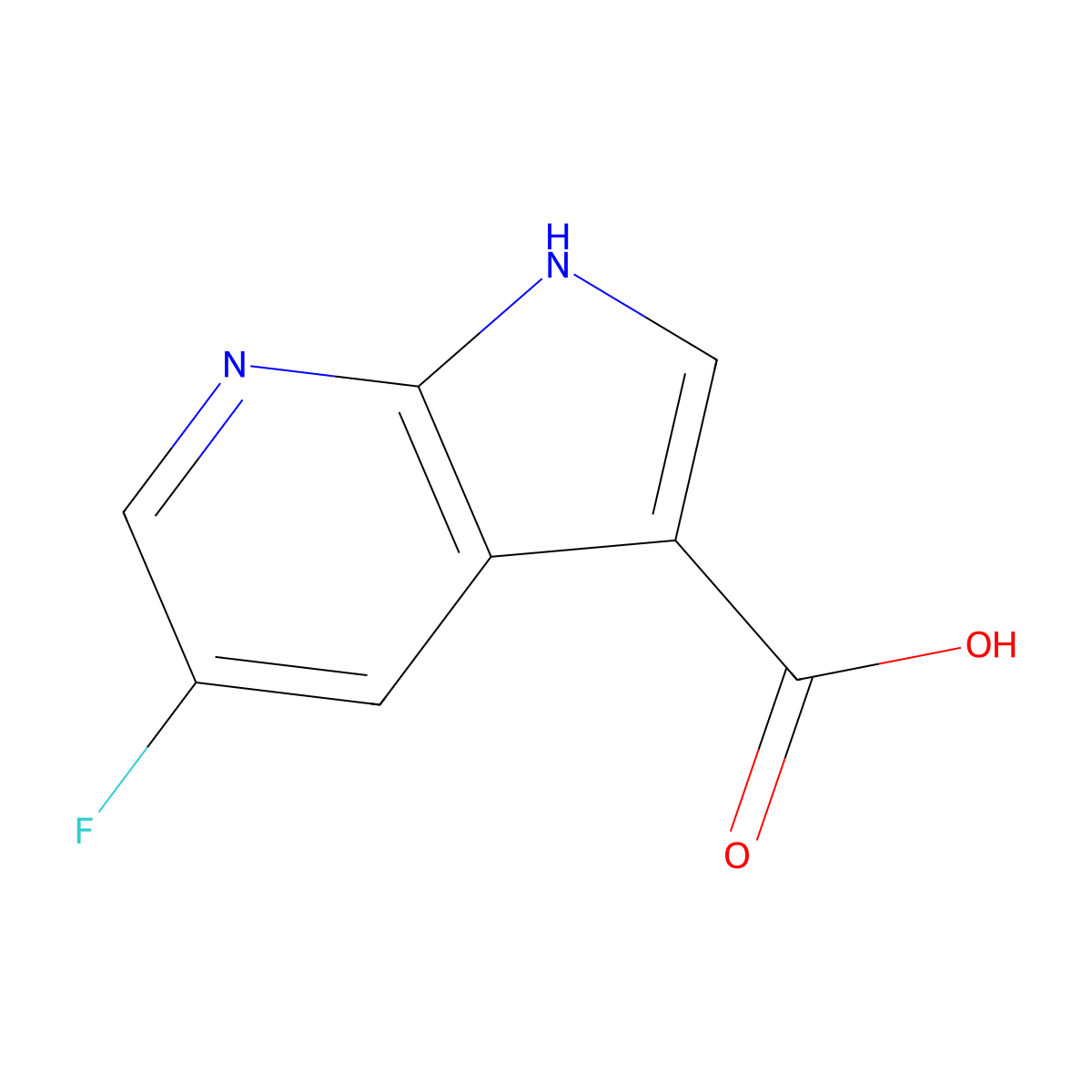 5-fluoro-1H-pyrrolo[2,3-b]pyridine-3-carboxylic acid molecular structure, CAS 1067193-34-3