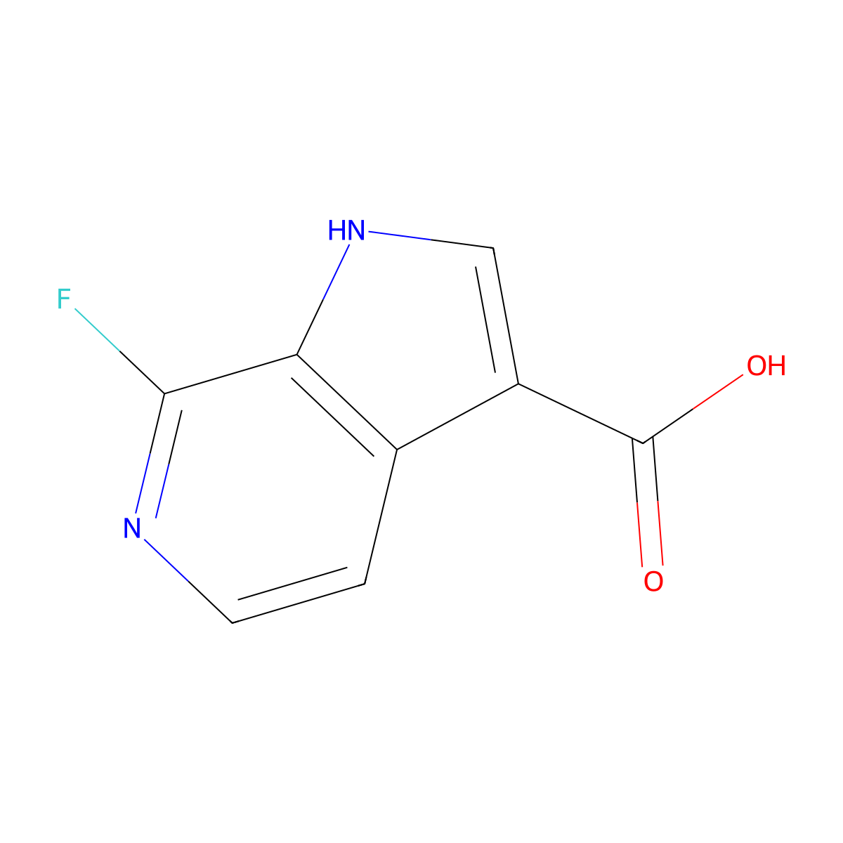 7-fluoro-1H-pyrrolo[2,3-c]pyridine-3-carboxylic acid molecular structure, CAS 1067193-35-4