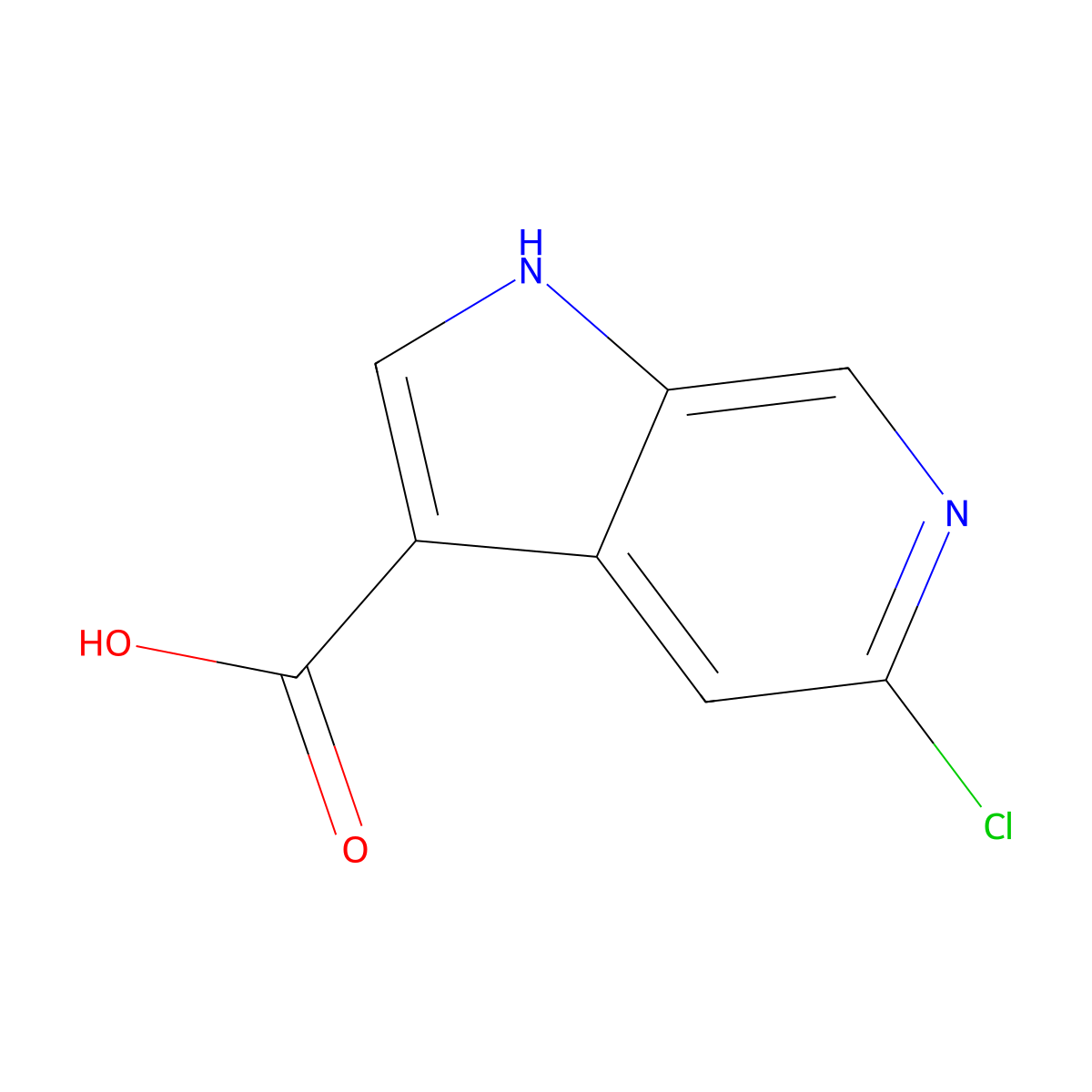 5-Chloro-1H-pyrrolo(2,3-c)pyridine-3-carboxylic acid molecular structure, CAS 1067193-36-5