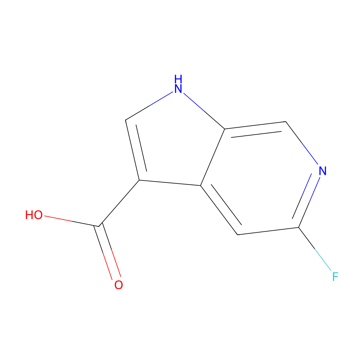 5-fluoro-1H-pyrrolo[2,3-c]pyridine-3-carboxylic acid molecular structure, CAS 1067193-37-6