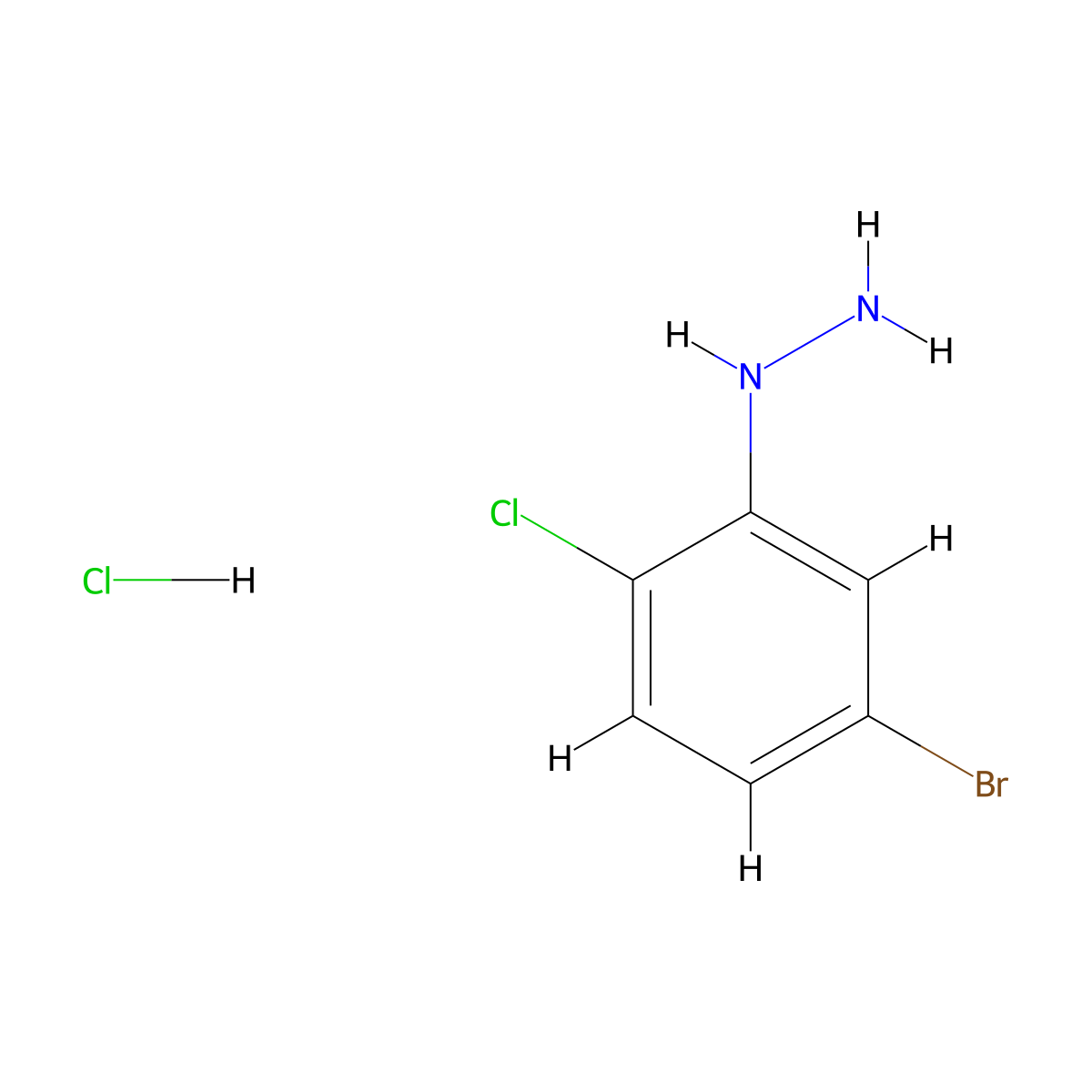 (5-Bromo-2-chlorophenyl)hydrazine hydrochloride molecular structure, CAS 1067197-15-2