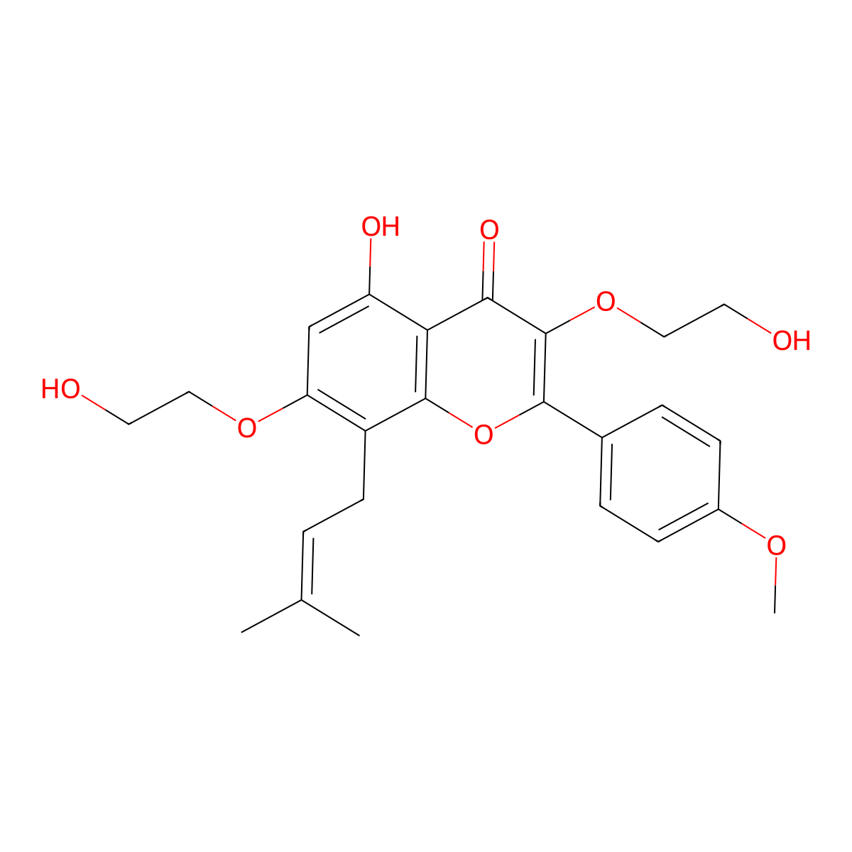 3,7-Bis(2-hydroxyethyl)icaritin molecular structure, CAS 1067198-74-6