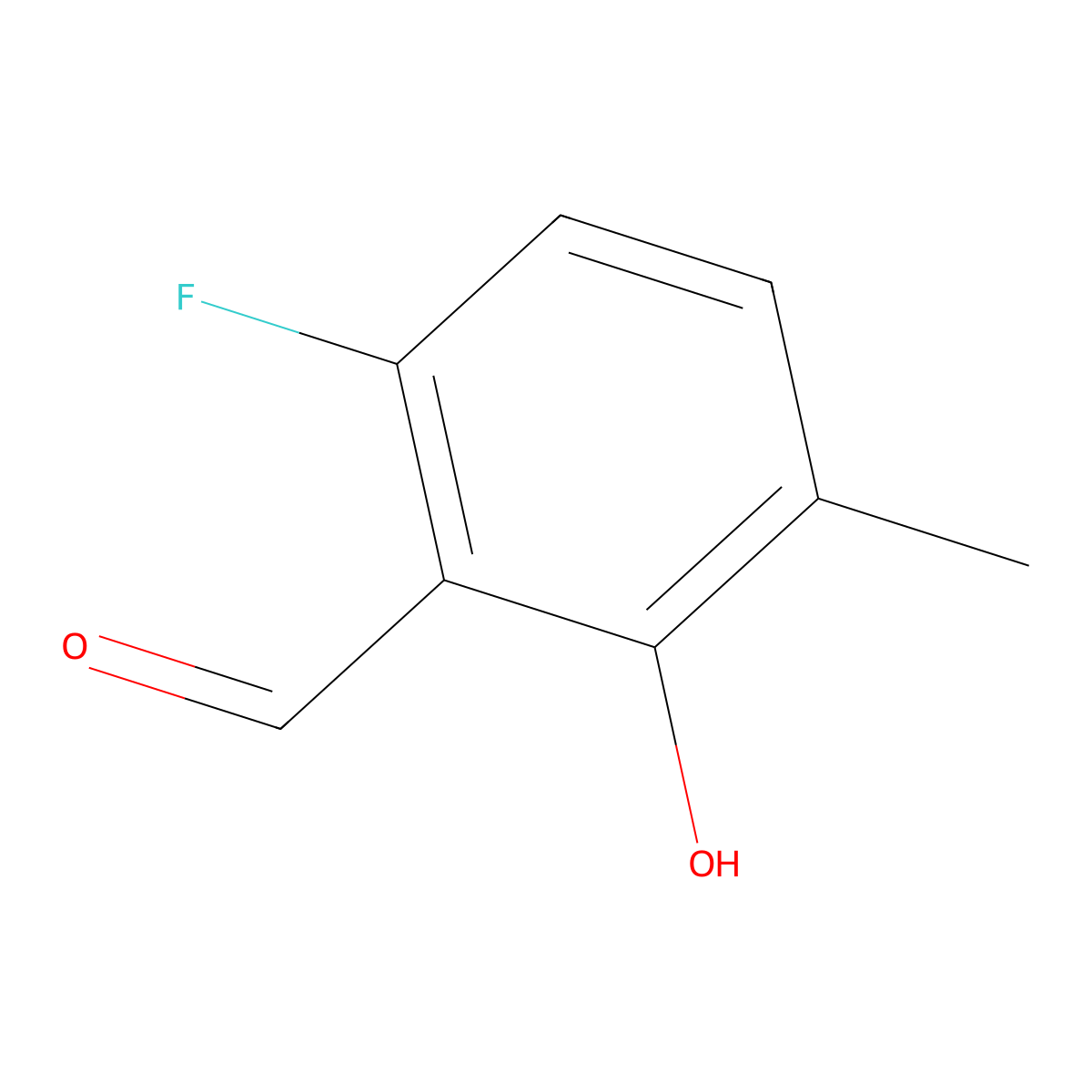 6-Fluoro-2-hydroxy-3-methylbenzaldehyde molecular structure, CAS 1067225-48-2