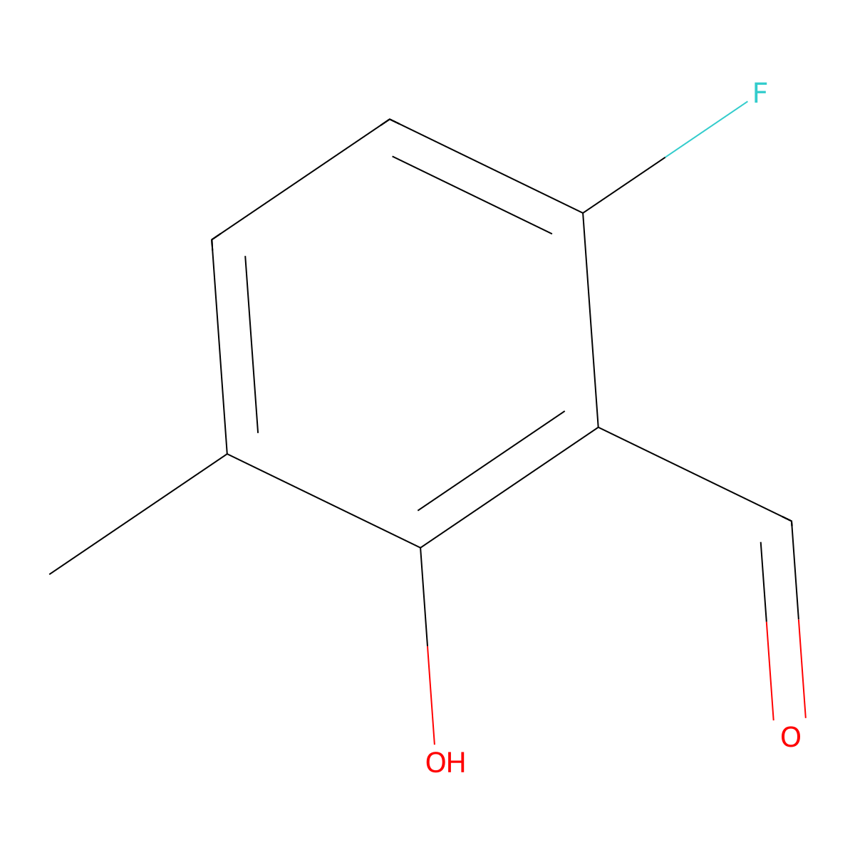 6-Fluoro-2-hydroxy-3-methylbenzaldehyde molecular structure, CAS 1067225-48-2