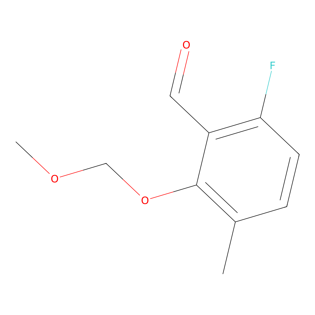 Benzaldehyde, 6-fluoro-2-(methoxymethoxy)-3-methyl- molecular structure, CAS 1067225-50-6