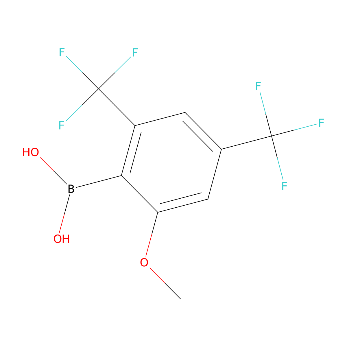 2-Methoxy-4,6-bis(trifluoromethyl)phenylboronic acid molecular structure, CAS 1067228-89-0