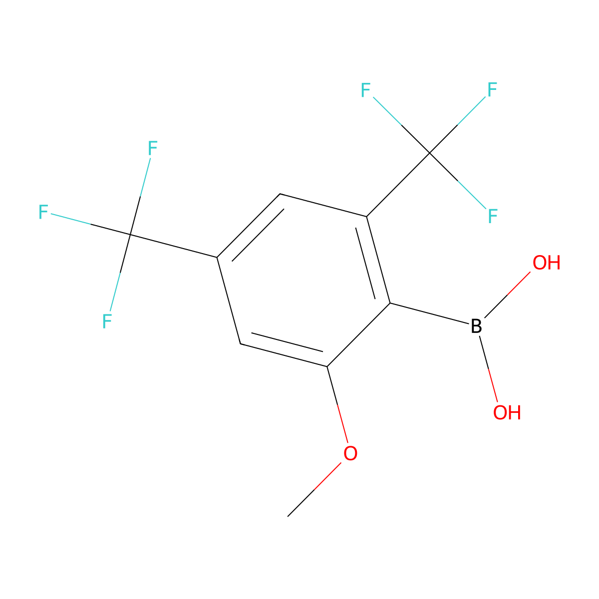 2-Methoxy-4,6-bis(trifluoromethyl)phenylboronic acid molecular structure, CAS 1067228-89-0
