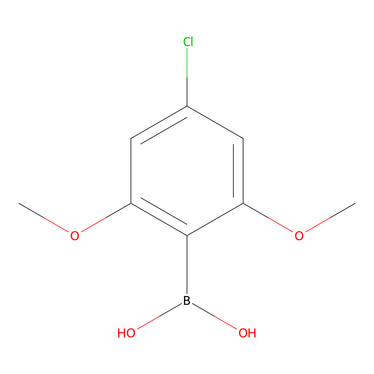 (4-Chloro-2,6-dimethoxyphenyl)boronic acid molecular structure, CAS 1067228-90-3