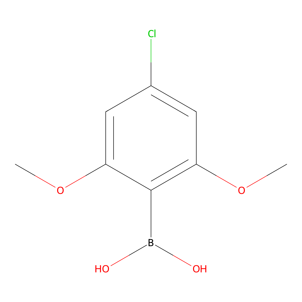 (4-Chloro-2,6-dimethoxyphenyl)boronic acid molecular structure, CAS 1067228-90-3